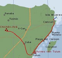 Kaart Yucatán